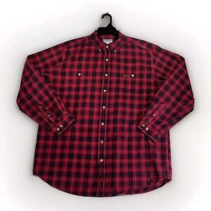 Carhartt Flannel Shirt Mens XL Tall Plaid 90s Grunge American Workwear Outdoor
